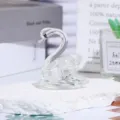 Clear crystal swan figurine ornament elegant tabletop decor sparkling collectible gift piece - Solid / 5cm / Clear
