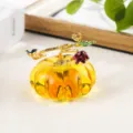 Exquisite crystal pumpkin ornament colored glaze decorative centerpiece for home table decor gift - 4cm / Yellow