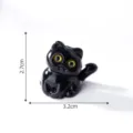 Mini statuetta gatto nero carino ornamento in resina per scrivania auto decorazione - Testa inclinata n. 2