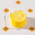 Mini resin Swiss roll bread food play DIY charm, cute miniature dollhouse decor accessory. - Yellow Bread Roll #2 / Bread Roll Series / Yellow