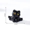 Mini simpatico gatto nero statuetta in resina per casa delle bambole micro paesaggio 3.5cm - 3# Spaccata