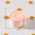 Miniature Swiss Roll Resin Cabochon Cute Bread Charm for DIY Craft Fridge Magnet Decors - 3# Pink Bread Roll / Bread Roll Series / Pink