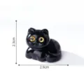 Simpatica statuetta in resina di gatto nero in miniatura per decorazione fai da te e scrivania. - 4# Posizione rannicchiata