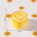 Miniature Swiss roll resin bread cabochon DIY cream glue fridge magnet mini toy accessory - 4# Brown Bread Roll / Bread Roll Series / Coffee