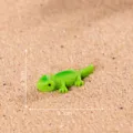 Mini figura de lagartija de resina gecko verde juguete micro paisaje accesorio para zapatos - Verde