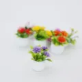 Modelo de planta en maceta para casa de munecas, flor artificial para micropaisaje. - Púrpura