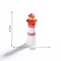 Mini Mediterranean lighthouse resin ornament for DIY terrarium landscape decor 4.7cm - 2# Orange Lighthouse