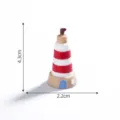 Mini resin Mediterranean lighthouse figurine, perfect for DIY terrarium beach micro landscape decor. - 3# Red Lighthouse