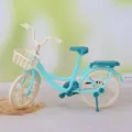 Miniatuur fiets model speelgoed, retro blauw-witte plastic decoratieve ornament voor kinderen. - Stijl C