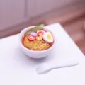 Dollhouse miniature ramen noodle food set handmade clay DIY kitchen accessory for doll decoration - A Bowl of Instant Noodles and a Fork