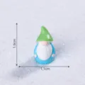 Miniature blue gnome figurine with green hat for DIY micro landscape snow decor 1.9cm - Green Gnome