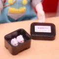 Miniature dollhouse rabbit wagashi set toy model cute ob11 handmade food accessory for display. - Rabbit Wagashi Set / Boxed Rabbit and Fruit Set
