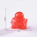 Mini translucent resin robot figurine mecha action figure cute desk decor 2.9x3cm - Luminous Robot Style / Red