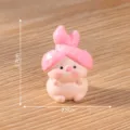 Mini figura de cerdo lindo de resina para decoración de casa de muñecas escritorio - Cerdito con diadema #2