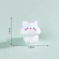 Lindo mini gato blanco de resina para micropaisaje de musgo, adorno decorativo 1.9cm - Gato