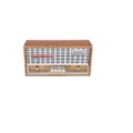 1:12 dollhouse miniature vintage style radio model toy for miniature scene decoration. - Yellow