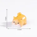 Mini Figura Perro Shiba Inu Bonito Resina Animal Adorno Escritorio Micropaisaje Juguete - Posición de cara al suelo #4