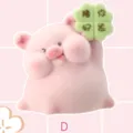 Cute flocked lucky pig figurine desktop decoration toy, perfect for home and kids gifts. - 1219-1D Wish You Good Luck Pig Fridge Magnet / Single Pack