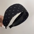 Cerchietto per capelli coreano largo a pois neri e bianchi accessorio moda per le donne - Cerchietto a Pois Grandi / Nero