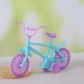 Mini fiets model speelgoed voor kinderen, schattige roze blauwe poppen fiets decoratie. - Stijl A