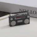 1:12 miniature dollhouse retro boombox radio model food play scene decoration prop - Grey Radio
