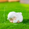 Leuke mini slapende schaap beeldje hars ornament voor microlandschap bureau decoratie - #6 klein schaap