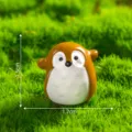 Miniature resin owl figurine for moss micro landscape DIY garden decor, size 1.5x1.7cm. - Brown