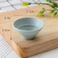 Miniatur blaue Kunststoff Schale Detailansicht mit genauen Maßen für Puppenhaus Spielzeug. - 5 cm Kleine Udon-Nudelschalen (Hellgrau)