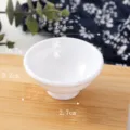 Mini cuenco de ceramica blanca simulacion vajilla de casa de munecas pequena salsera plato - Cuencos blancos de 6,4 cm