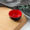 Miniatur Simulations Geschirr Schale fuer Puppenhaus Kueche Speise Requisiten rot schwarz. - 4,2 cm Außen schwarz-rote Schalen