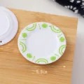 Miniatur Simulations-Essspiel Teller Puppenhaus Geschirr Kochen Spielzeug grüne Spirale 5.5cm - 5,5 cm runder Teller (grüner Druck)
