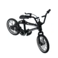 Mini alloy finger bike model detail, black frame with realistic handlebar and pedals for toys. - Black
