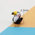 Mini hars toekan beeldje schattig cartoon dier microlandschap bureudecoratie - Neushoornvogel