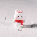 Lindo pequeño conejo blanco figura bufanda roja resina animal juguete decoración escritorio 3cm - 4# Conejo