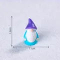 Mini resin gnome figurine with purple hat and blue coat, micro landscape decor, 1.9cm - Purple Gnome