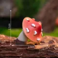 Figura miniatura de seta para jardín paisaje de musgo decoración bonsai 2.3cm - Pequeño hongo con cabeza inclinada / Nº4 Rojo Anaranjado