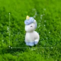 Miniatura statuetta unicorno in resina micro paesaggio fai da te decorazione ornamento carino - 9# Unicorno blu