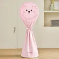 Copertura antipolvere per ventilatore a piantana rosa a quadri con grazioso disegno di orsetto. - Copertura Totale 145cm / Gatto rosa [copertura completa]
