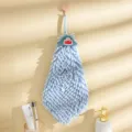 Hangende chenille handdoek met schattig haai-ontwerp, super absorberende badhanddoek. - Blauwe Haai