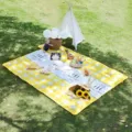 Wasserdichte gelbe karierte Picknickmatte fur Rasen im Freien zum Campen und Strand Hauptansicht - 150*200cm / Gelbes Karomuster