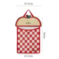 Organizador de bolsas de basura colgante a cuadros rojos y blancos con tapa de manzana, 38cm. - Manzana