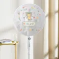 Cubierta de ventilador de seguridad infantil con osito lindo red protectora transpirable - Ventiladores de hasta 50 cm / Oso Feliz