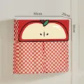 Fundas antipolvo para ventilador estilo dopamina bonito patrón de manzana rojo cuadros - Funda para aire acondicionado manzana - 2 en 1 antipolvo y cortavientos