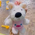 Adorabile peluche cane Westie portachiavi ciondolo zaino cartone animato giocattolo - Cucciolo di Westie in peluche - Rosa (Versione grande)