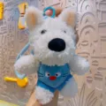 Simpatico West Highland Terrier Peluche Portachiavi Cane Cartoon Ciondolo Borsa Morbido - Cucciolo di Westie in peluche - Blu (Versione grande)