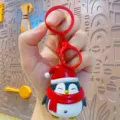 Weihnachts Pinguin Schlüsselanhänger süßer Cartoon Schlüsselring Rucksack Anhänger Geschenk - Weihnachtliche Anhänger-Serie – Pinguin
