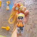Leuke Naruto anime cartoon figuur acryl sleutelhanger hanger tas charmant cadeau. - Oranje Jas