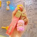 Cute gradient mermaid keychain with pink strap, perfect bag charm and lovely key ring accessory. - Holographic Pink Mermaid