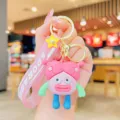 Cute funny cartoon girl keychain cute pendant backpack charm ornament for keys and bags - Ugly Cute Girl-Pink Strap