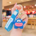 Blauw eenoog monster sleutelhanger schattige cartoon tas hanger accessoire variant. - Blauwe Worstenlippen